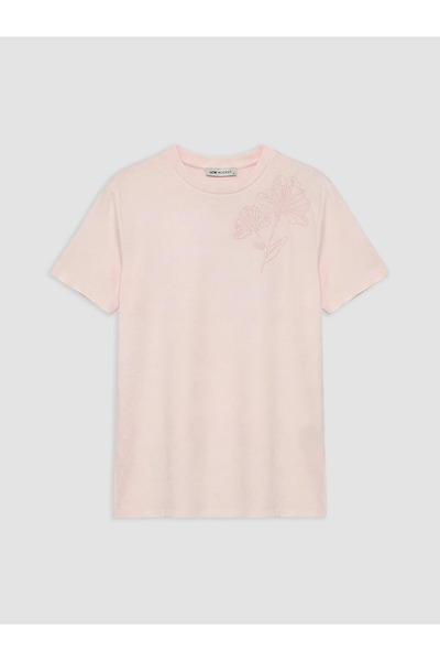 LC Waikiki Ροζ Μπλούζα με Κέντημα Soft Touch