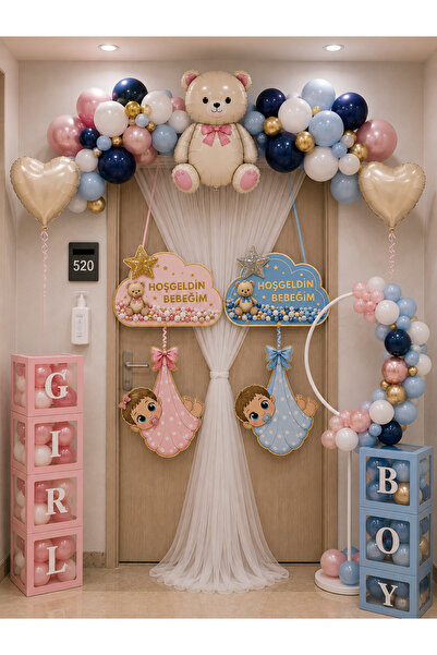 HAPPYLOOPPARTY Twin Baby Hospital Door Decoration Girl Boy Birth Room Decorat...