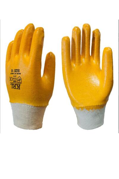 TUĞRA HIRDAVAT Krl 2200 Full Nitrile Coated Yellow Assembly Gloves No:10 (1 P...