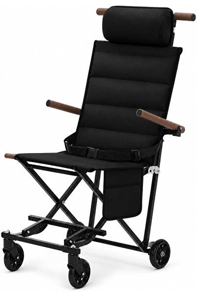 TOSHIONICS Foldable Transport Chair with Reclining Backrest, Lightweight Port...