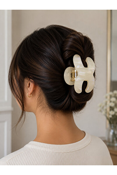 Bymiel Women's Patterned Hairpin Matte Shiny Acrylic Hair Clip
