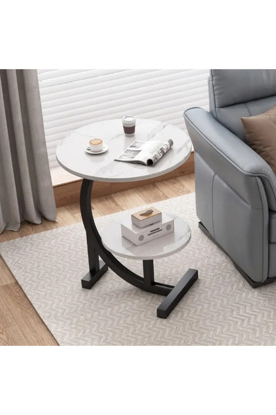 Herum Măsuță de cafea rotundă, 2 blaturi din MDF, dimensiuni diferite, pentru...