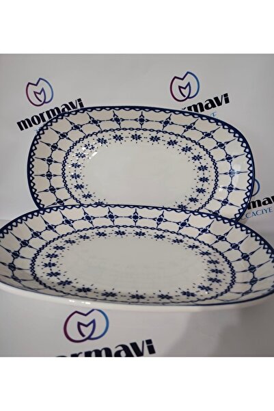Güral Porcelain Oya 2 Pieces 29 cm (Large) Salad, Presentation, Boat Plate