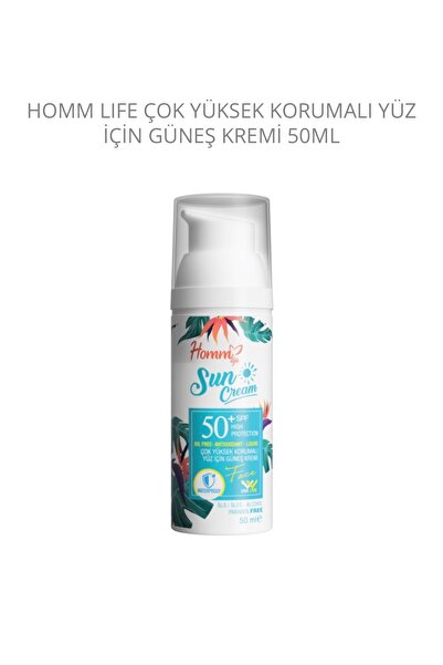 HOMM BİTKİSEL ÜRÜNLER HOMM LIFE ÇOK YÜKSEK KORUMALI YÜZ İÇİN GÜNEŞ KREMİ 50ML