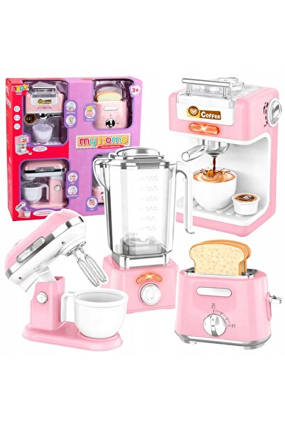 LeanToys Set de electrocasnice mici pentru copii, aparate de bucătărie cu bat...