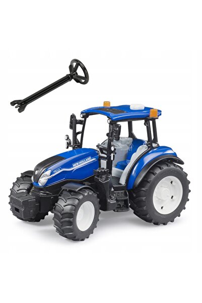BruderBusiness Tractor New Holland T5.120 pentru copii 3+ cu anvelope de cauc...