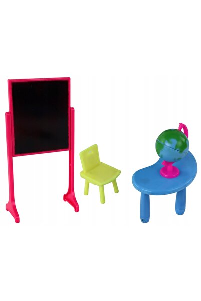 LeanToys Păpușă pentru copii Profesoriță cu elevă Școală Tablă Glob Accesorii