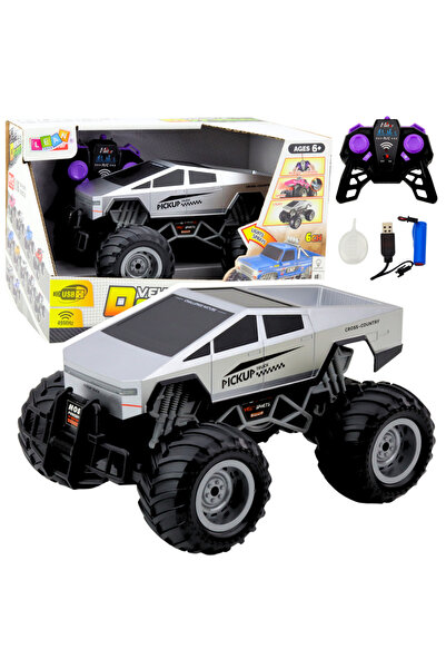 LeanToys Mașină telecomandată off-road RC 1:16 PICKUP ARGINTIU LED