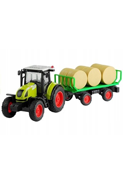 LeanToys Tractor Agricol Remorcă pentru Bale de Iarbă Verde 1:16