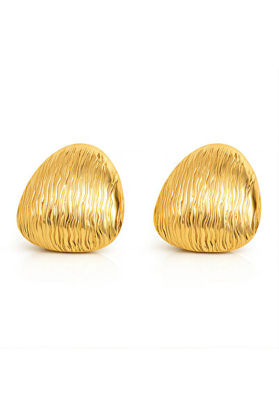 OEM Soft Geo gold earrings, made of stainless steel, with retro, 18K gold plated