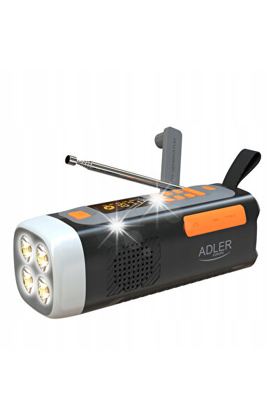 adler Radio portabil, solar, lanternă de urgență, power bank, lanternă, Bluet...