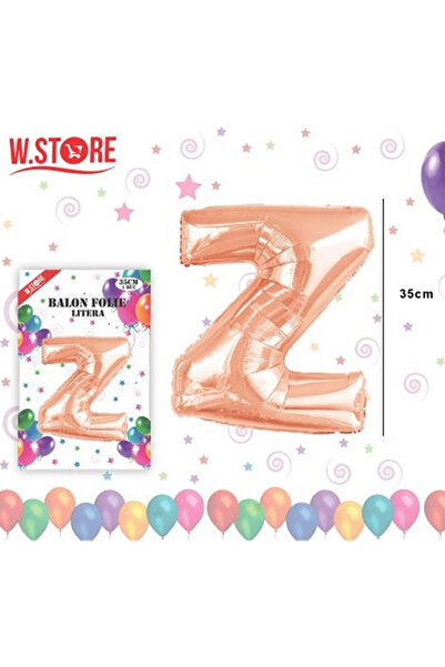 Re Balon folie literă A-Z roz auriu, înălțime 35 cm, autoetanșabil, decor pet...