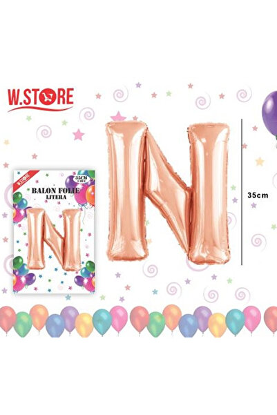 Re Balon folie literă A-Z roz auriu, înălțime 35 cm, autoetanșabil, decor pet...
