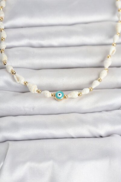 naque Natural Sea Shell Stringed Evil Eye Model Necklace Tj-Bko11113