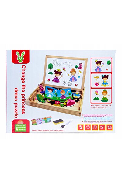 Kathay-Haster Tablă educativă multifuncțională din lemn 2 în 1