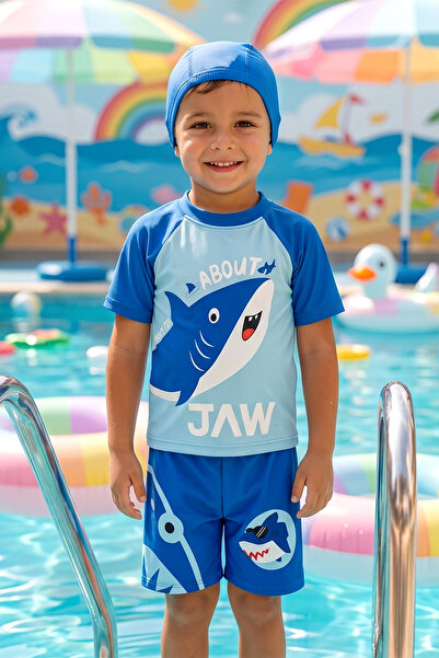 Haliç Mayo Short Sleeve Top and Tights Young Boys' Swimsuit 26716 Saks