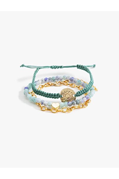 Koton Women's 3-Piece Bracelet Set with Pearl Bead Detail