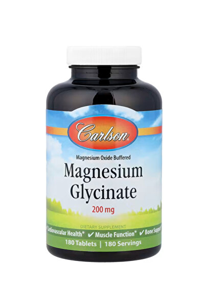 Carlson Buffered Magnesium Glycinate 200 mg, High Absorption Magnesium, Suppo...