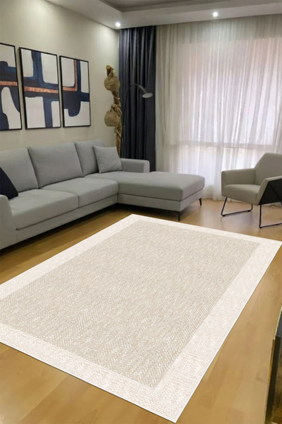 ETERNA Sisal Görünümlü Dijital Baskılı Yıkanabilir Kaymaz Taban Modern Salon ...