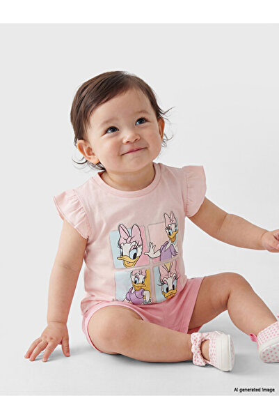 LC Waikiki Daisy duck printed baby girl set
