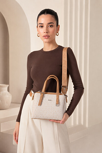 Just Polo Women's Hand and Shoulder Bag with Logo, Multi-Compartment, Zippere...