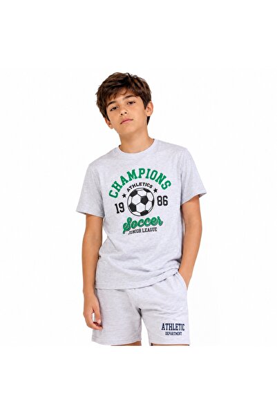 PALM PEANUTS Boys Soccer Graphic T-Shirt & Shorts Set – Kids Summer Cotton 2-...