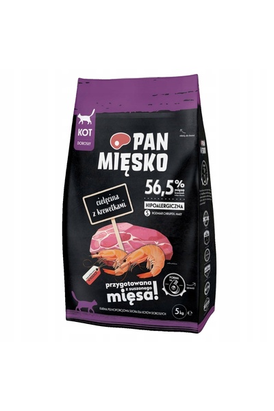 NO BRAND Hrana pentru pisici PAN MIĘSKO Carne de vită cu creveți