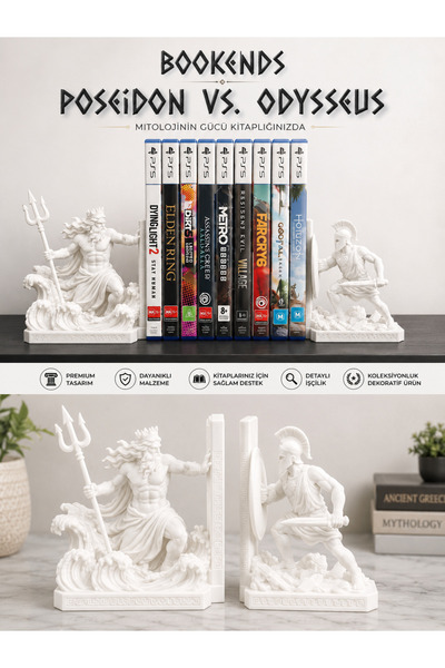 EMAS DESİGN EMAS DESŞGN Poseidon & Odysseus Dekoratif Kitap Desteği – Mitoloj...