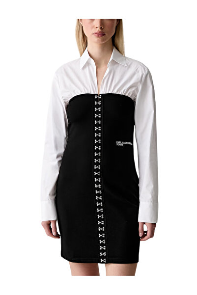 Karl Lagerfeld Γυναικείο Φόρεμα Jeans B3W13050-101 White/Black