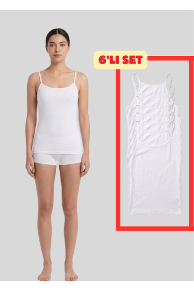 NACAR STORE Women's Set of 6 Cotton Lycra Thin Strap Undershirts