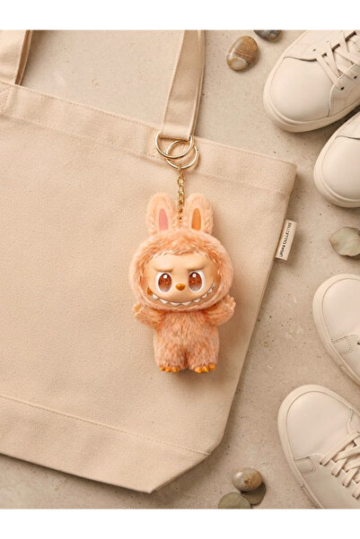 Unbraded Abstract Monster Plush Doll Keychain with Vinyl Face, Soft Fabric Ba...