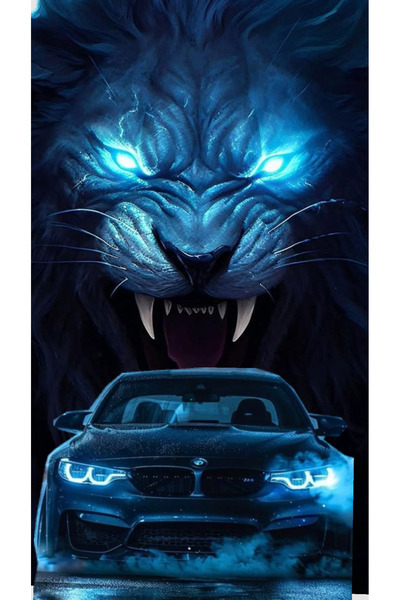 ÖZ DİGİTAL BMW M4 & Aslan Gücü Premium Poster – Modern Duvar Dekoru OZRETRO6