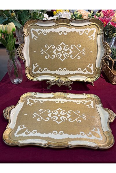 mona roza collection 2 Pieces Rosewood Tray 54 cm