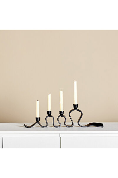 Generic Charcoal Curvy 4-Taper Candleholder
