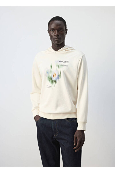 MANGO Man Göğüs kısmı grafik desenli %100 pamuklu sweatshirt