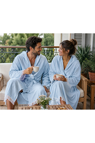 AQUATOLIA MUSLİN DÜZ DESEN PLAJ, SAUNA, SPA, BANYO AMAÇLI BORNOZ.