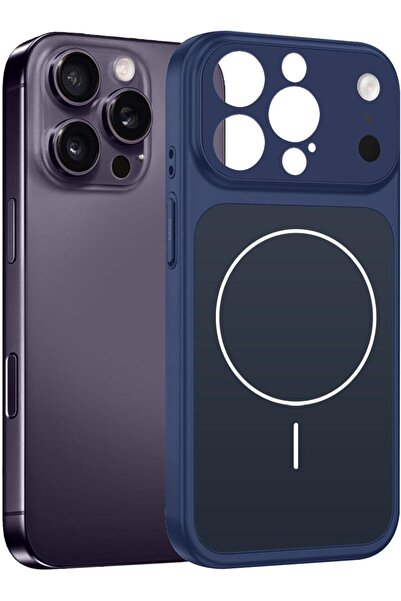 HDD Converter Case for iPhone 14 Pro Max to 17 Pro Max, Compatible with Magnetic Charger, Hard TPU Material, Slim Protective Cover with Camera Guard, Shockproof Frame (Deep Blue, 14 Pro Max)