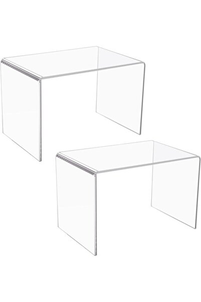 KESİTA TASARIM Şeffaf Pleksi Yükseltici Standı 17x17 cm, 2 Adet