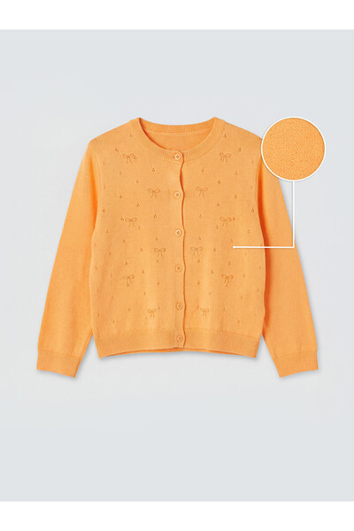 LC Waikiki Crew Neck Girl's Knitwear Cardigan
