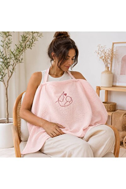 MundoLindo Breastfeeding Cover with Embroidery Detail, 100% Cotton, Double La...