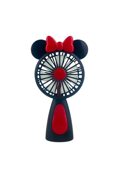 Toy Ventilator pentru birou, din plastic, USB, cu urechi si fundita, Negru