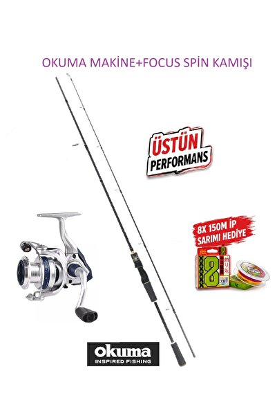 Okuma ARIA-3000a Painting Silver 1BB Olta Makinesi+Focus RD 240cm 5-35gr 2 Pa...