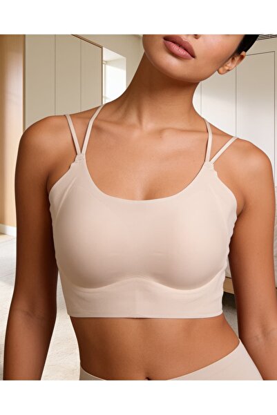 Bolero Dikişsiz Çift Askılı Destekli Kadın Bralet - Seamless Crop Büstiyer