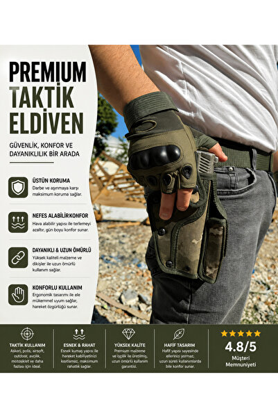 pars tactical Tactical Half Finger Cut Gloves Khaki