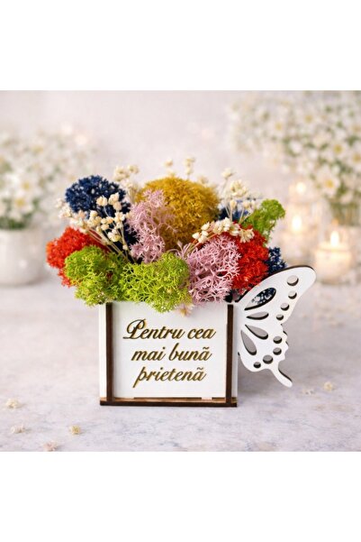 velve Aranjament floral Whiff "Pentru cea mai buna prietena" ,licheni stabili...