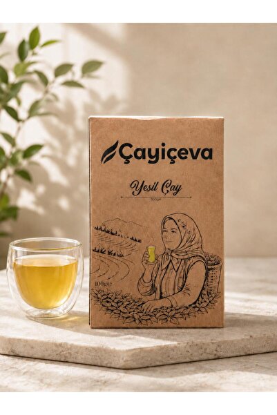 ÇAYİÇEVA Handmade Green Tea Without Additives,Natural Black Sea Tea 100 Gr