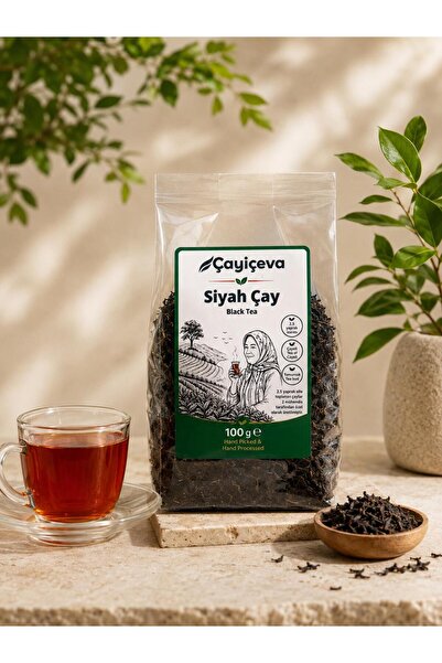 ÇAYİÇEVA El Yapımı Siyah Çay Katkısız,Doğal Karadeniz Çayı 100 gr