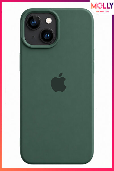 Molly iPhone 15 İçin Kaktüs Lansman İçi Kadife Mat Silikon Kılıf