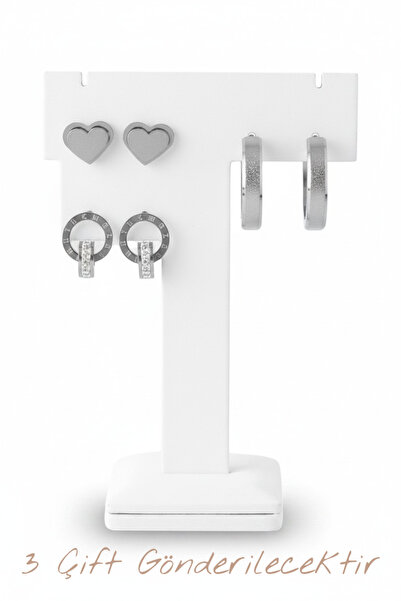 Lorivelle Non-Tarnish Stainless Steel Women's Multi Earring Set - Anti-Allerg...