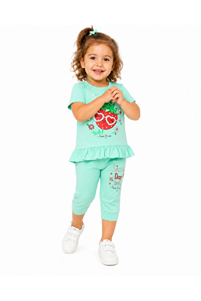 Generic Girls' Two-Piece Set Half-Sleeved Top and Strawberry Print Pants for ...